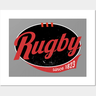 Cool rugby logo distressed Posters and Art